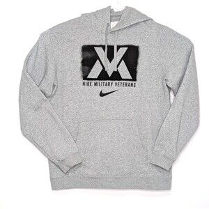 Nike Military Veterans Club Mens Large Gray Fleece Pullover Hoodie
